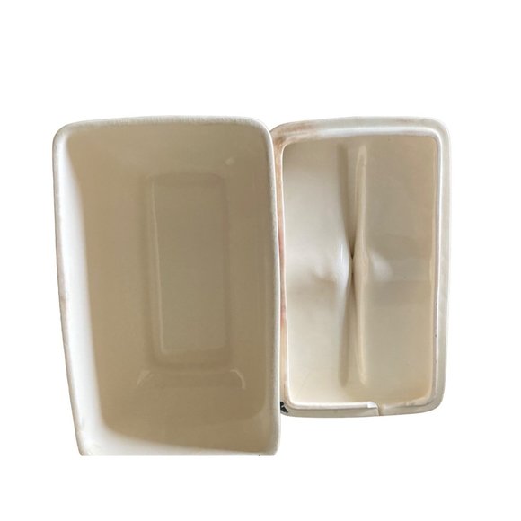 UNIVERSAL CAMBRIDGE Vintage Ceramic 8"Longest Dimension Lidded Bowl Sm Defects - Picture 6 of 6